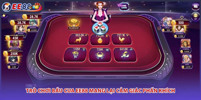 Trò chơi bầu cua EE88 mang lại cảm giác phấn khích